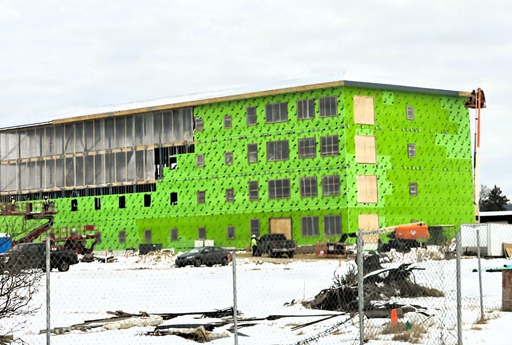 February 2026 construction operations for fiscal year 2024-funded $55.75 million Collective Training Officers Quarters Project at Fort McCoy