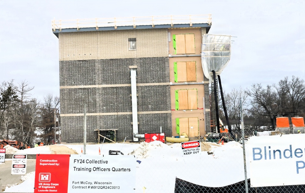 February 2026 construction operations for fiscal year 2024-funded $55.75 million Collective Training Officers Quarters Project at Fort McCoy