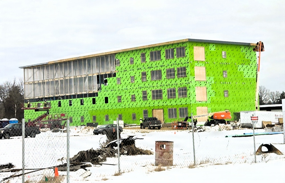 February 2026 construction operations for fiscal year 2024-funded $55.75 million Collective Training Officers Quarters Project at Fort McCoy