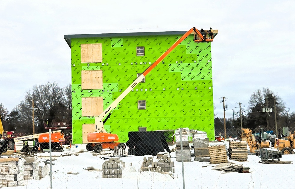 February 2026 construction operations for fiscal year 2024-funded $55.75 million Collective Training Officers Quarters Project at Fort McCoy