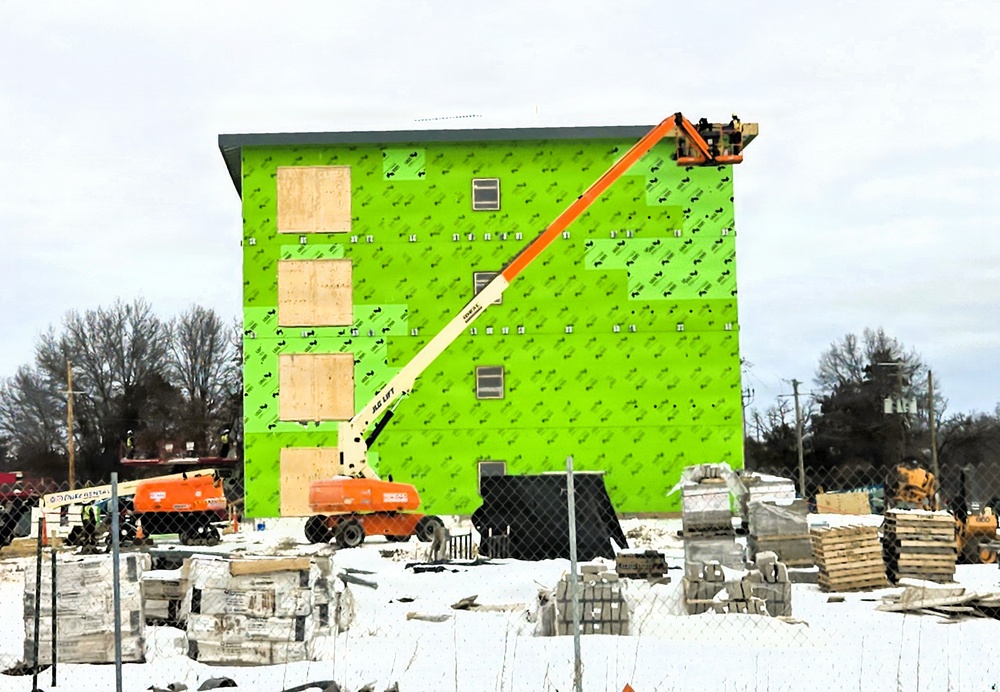 February 2026 construction operations for fiscal year 2024-funded $55.75 million Collective Training Officers Quarters Project at Fort McCoy