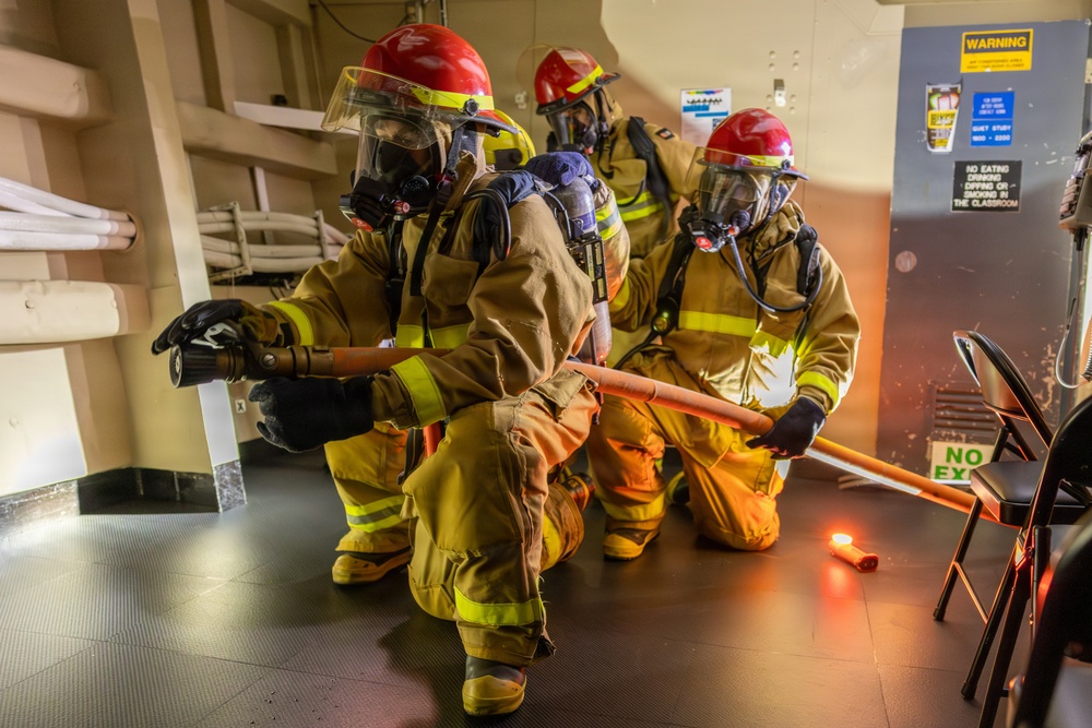 Damage Control Training Team Drill aboard the USS Gonzalez (DDG 66)