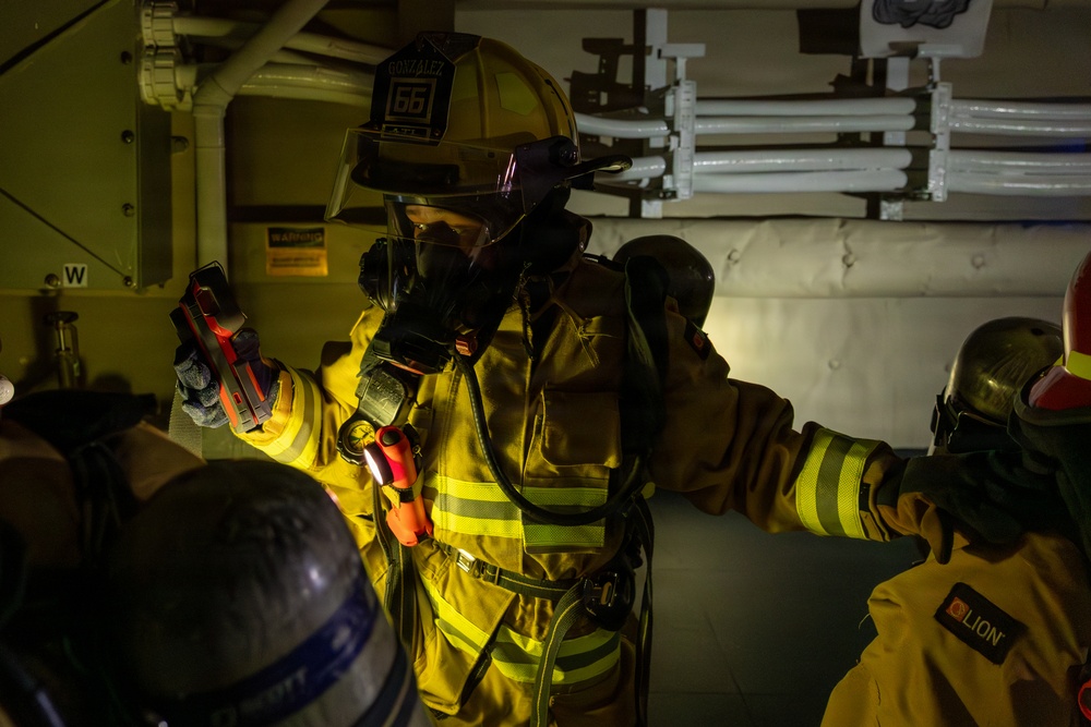 Damage Control Training Team Drill aboard the USS Gonzalez (DDG 66)