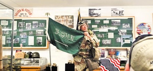 Presentation of Vietnam War-era Army uniform of Al Blencoe for Fort McCoy History Center