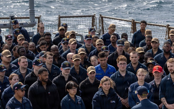 All Hands Call aboard the USS Gonzalez (DDG 66)