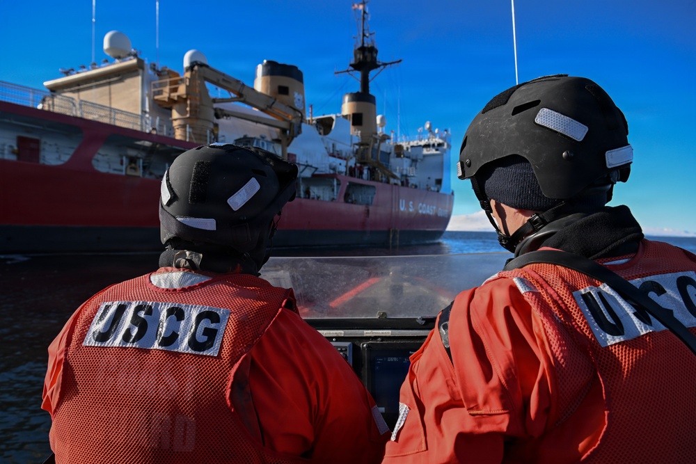 USCGC Polar Star (WAGB 10) conducts small boat training during Operation Deep Freeze 2026
