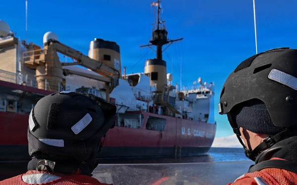 USCGC Polar Star (WAGB 10) conducts small boat training during Operation Deep Freeze 2026