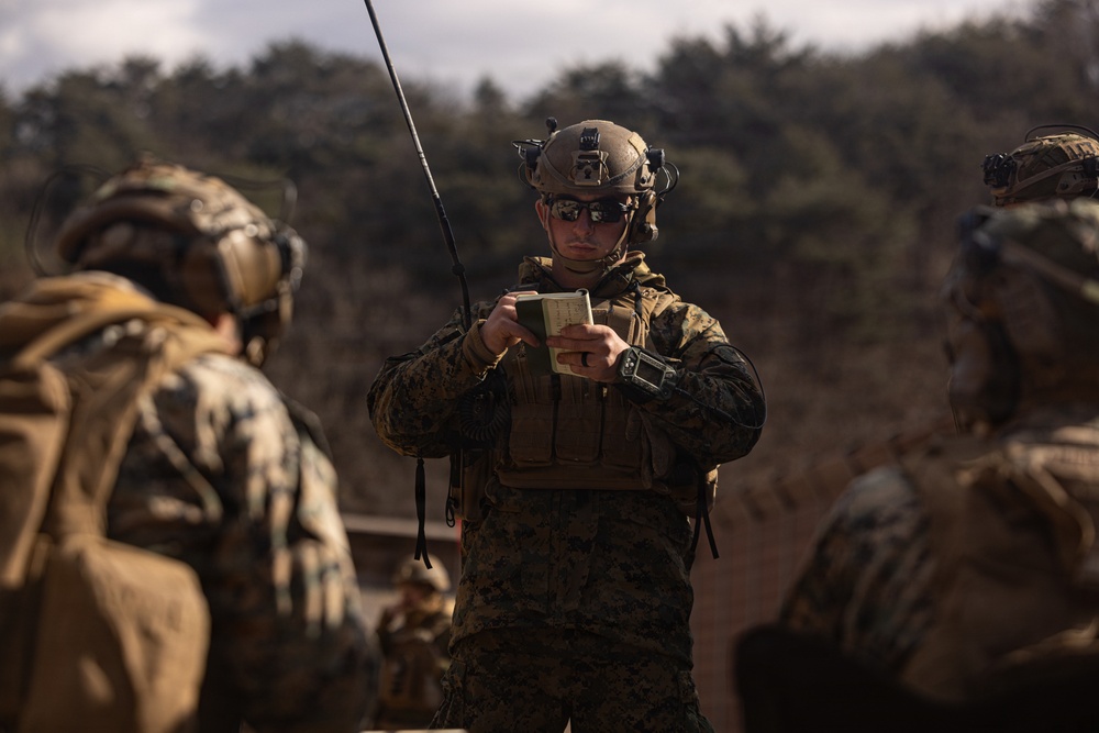 U.S. Marines with 12th LCT Fire 81mm Mortars During a CALFEX