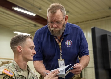 The 1-181st Field Artillery Regiment learns about the Engagement Skills Trainer