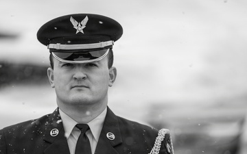174th Attack Wing Honor Guard member renders funeral honors