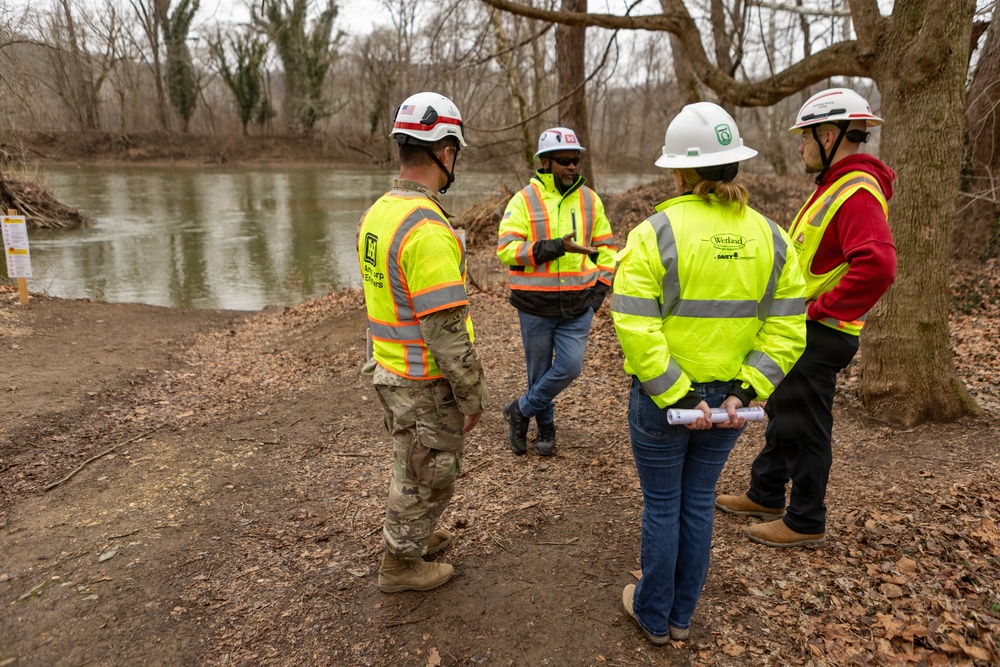 USACE Omaha District Rapid Response Technical Center of Expertise team assesses remediation areas at Potomac Interceptor collapse site