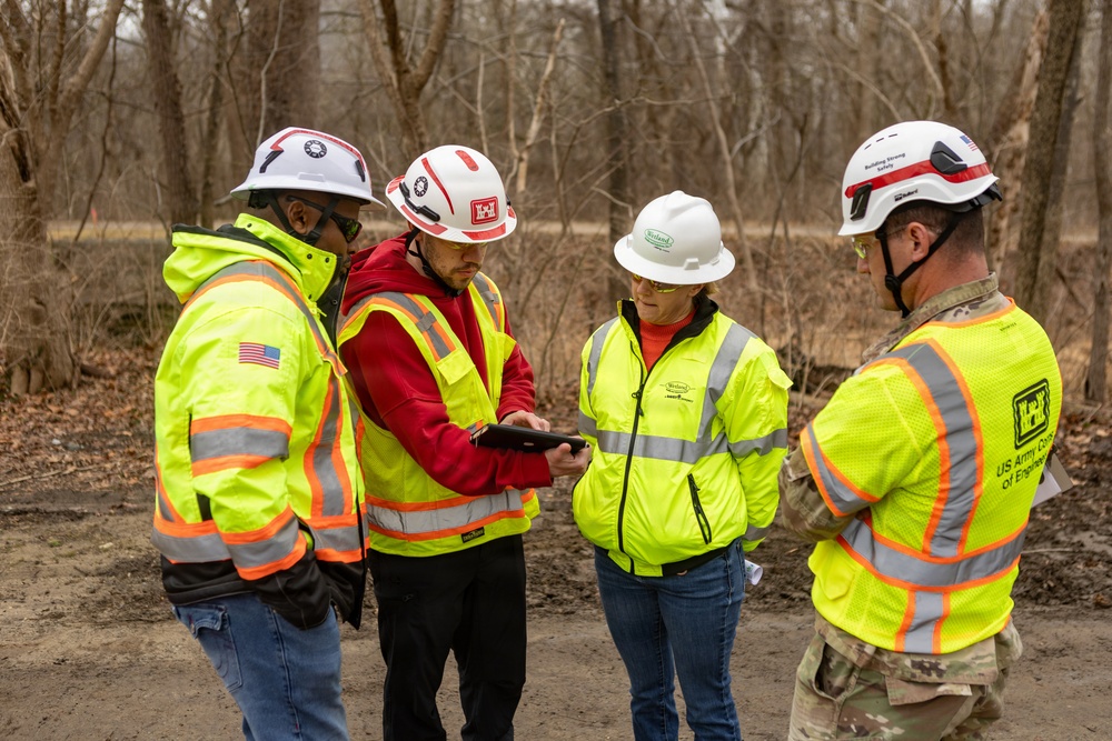 USACE Omaha District Rapid Response Technical Center of Expertise team assesses remediation areas at Potomac Interceptor collapse site