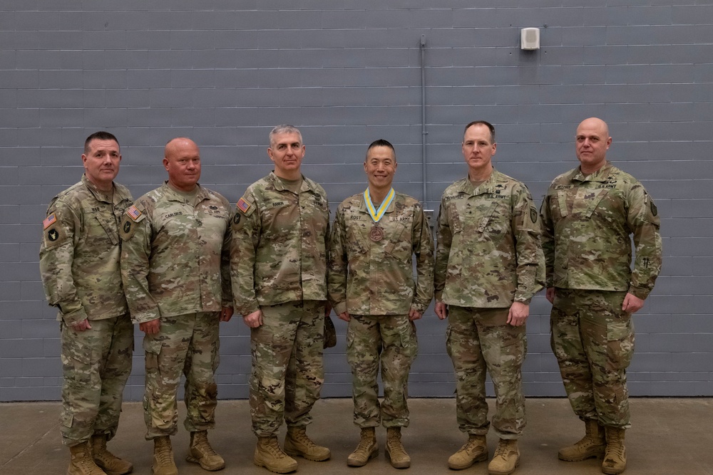 Command Sgt. Maj. Jason Rost is inducted to The Order of Saint Maurice