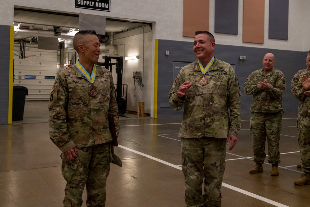 Command Sgt. Maj. Jason Rost is inducted to The Order of Saint Maurice