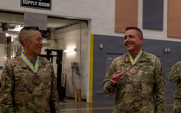 Command Sgt. Maj. Jason Rost is inducted to The Order of Saint Maurice