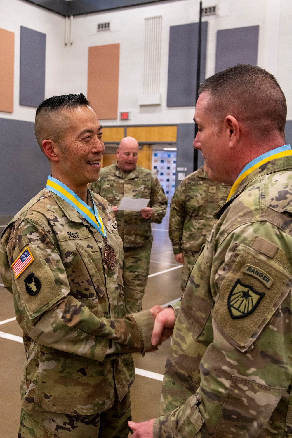 Command Sgt. Maj. Jason Rost is inducted to The Order of Saint Maurice