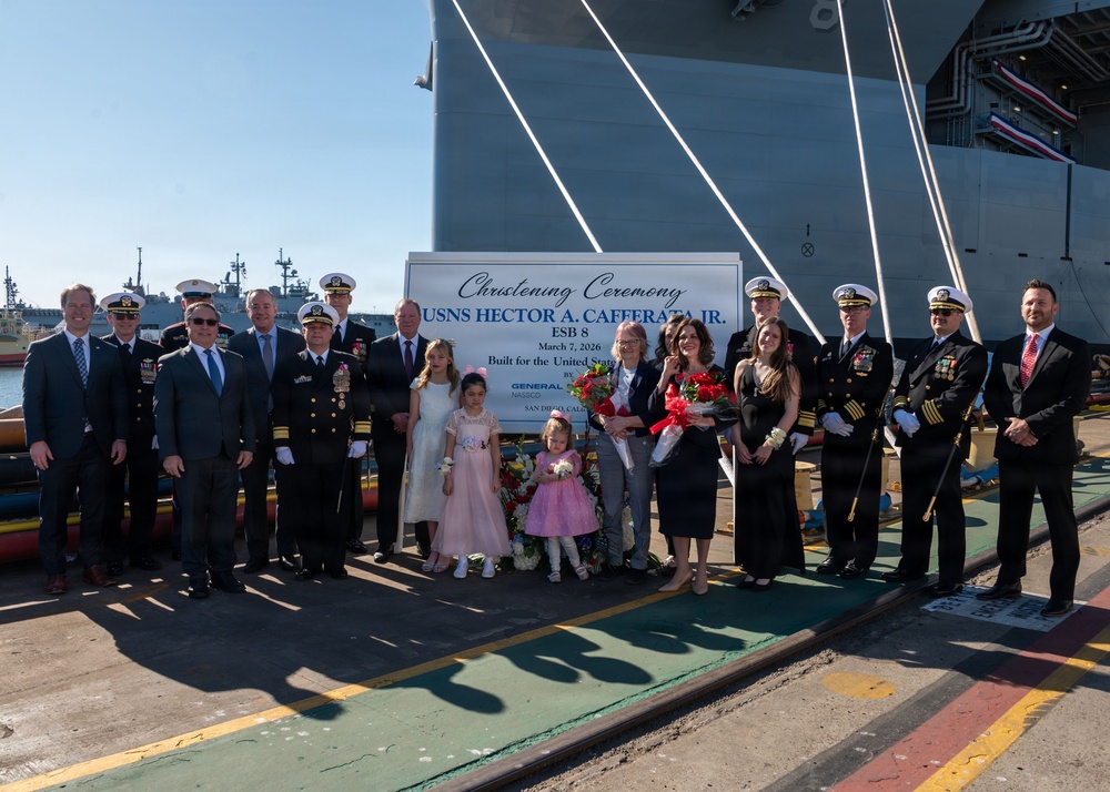 C3F Attends USS Hector A. Cafferata Jr. (ESB-8) Christening Ceremony