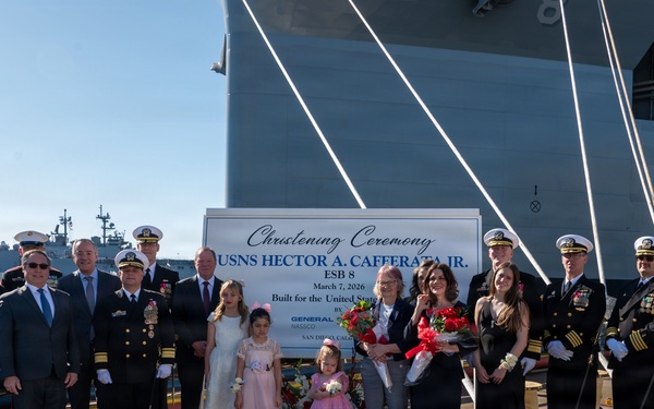 C3F Attends USS Hector A. Cafferata Jr. (ESB-8) Christening Ceremony