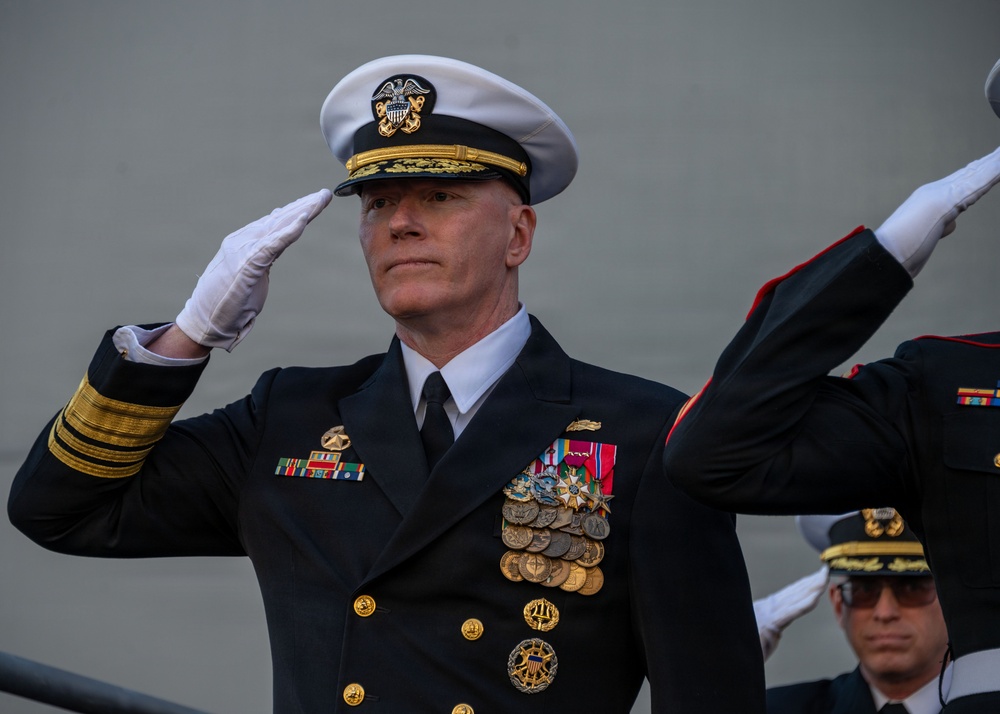 C3F Attends USS Hector A. Cafferata Jr. (ESB-8) Christening Ceremony