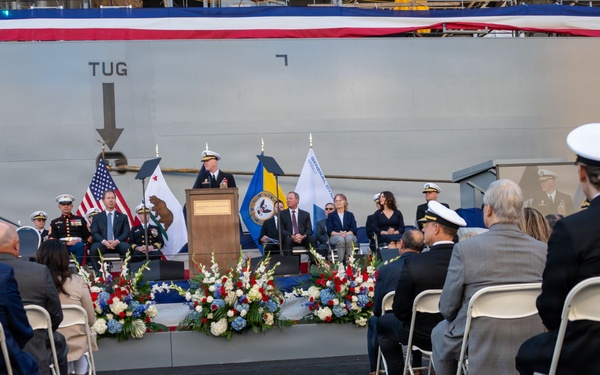 C3F Attends USS Hector A. Cafferata Jr. (ESB-8) Christening Ceremony