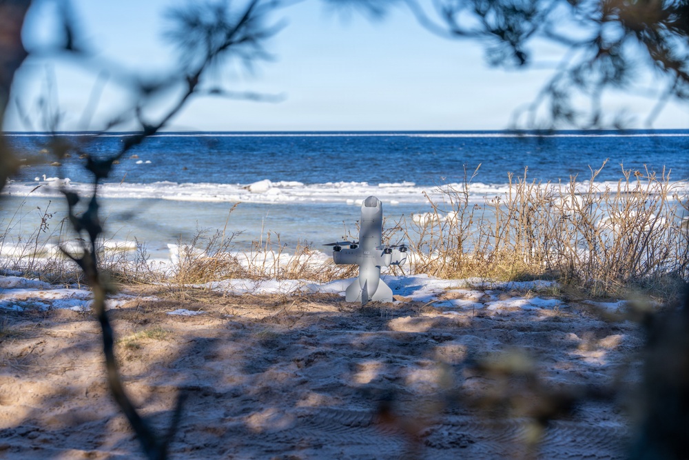 A civilian industry vendor pilots an air defense effector during Digital Shield 2.0 in Estonia on March 5, 2026.