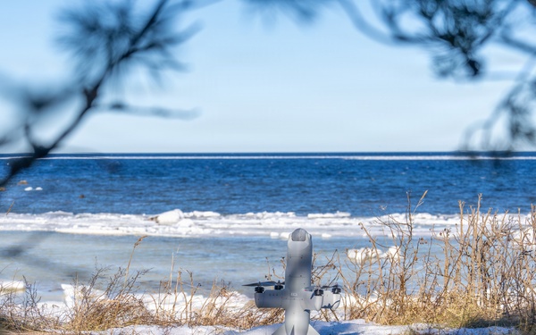 A civilian industry vendor pilots an air defense effector during Digital Shield 2.0 in Estonia on March 5, 2026.