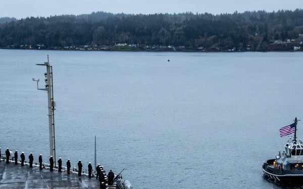 Sailors Man the Rails