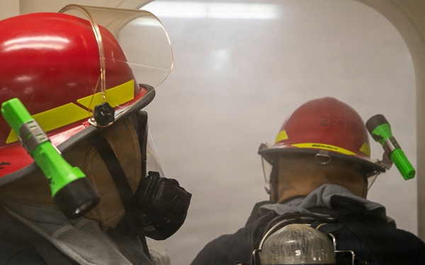 USS Tripoli Conducts Damage Control Drill