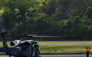 Joint Task Force-Bravo delivers helicopters to support the Jungle Operations Training Course
