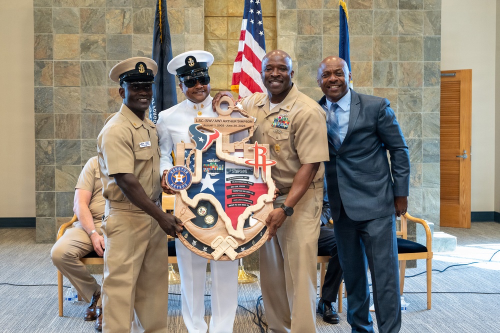 Logistics Specialist Chief Petty Officer Arthur Simpson retires from the United States Navy