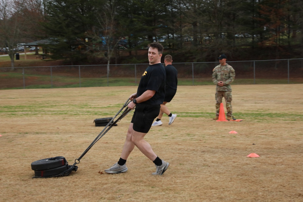 Georgia State Defense Force Soldier Competes in Army Fitness Test During 2026 Georgia National Guard Best Warrior Competition