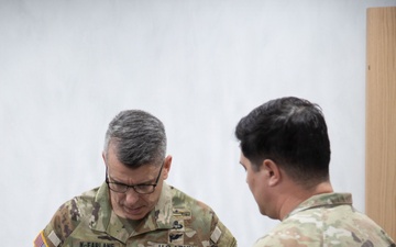 2nd Infantry Division, 2nd Stryker Brigade Combat Team briefs Lt. Gen. McFarlane on the new DroneGuard 100 system set to be used for training during FS 26