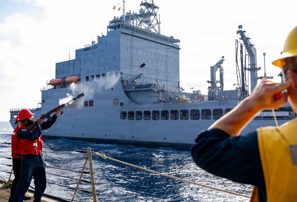 DDG 105 Conducts a Replenishment-at-Sea with USNS John Lewis