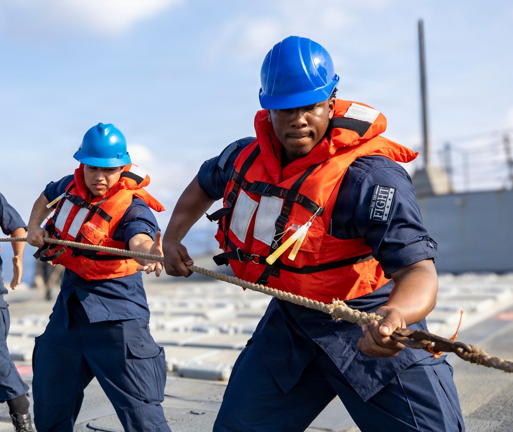 DDG 105 Conducts a Replenishment-at-Sea with USNS John Lewis