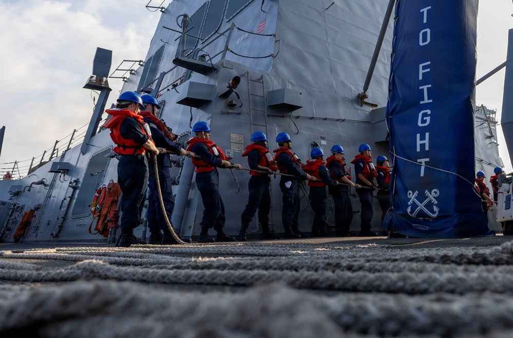 DDG 105 Conducts a Replenishment-at-Sea with USNS John Lewis