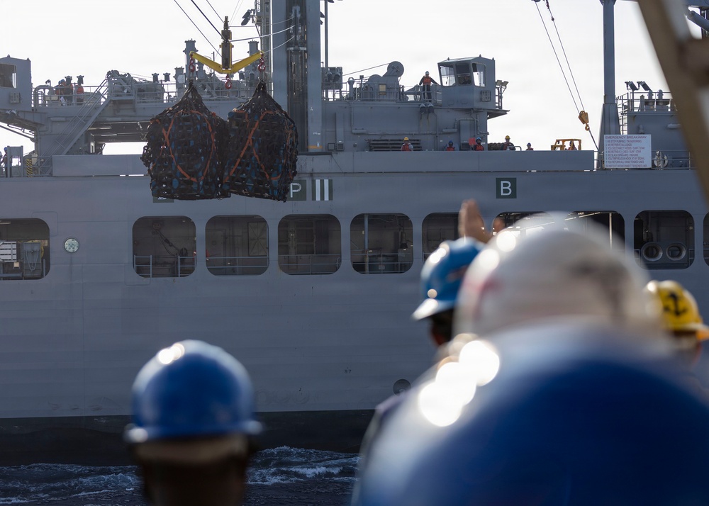 DDG 105 Conducts a Replenishment-at-Sea with USNS John Lewis