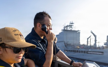 DDG 105 Conducts a Replenishment-at-Sea with USNS John Lewis