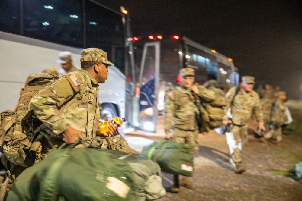 3-265th Air Defense Artillery Regiment Soldiers Arrive to Fort Polk for JRTC