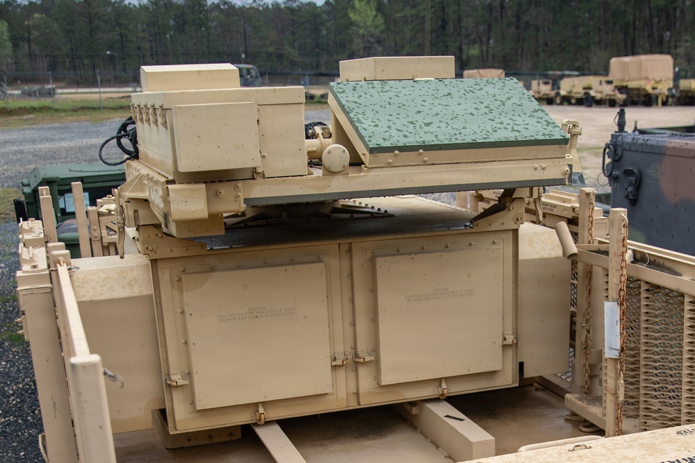 3-265th Air Defense Artillery Regiment Stages Equipment to Prepare for JRTC