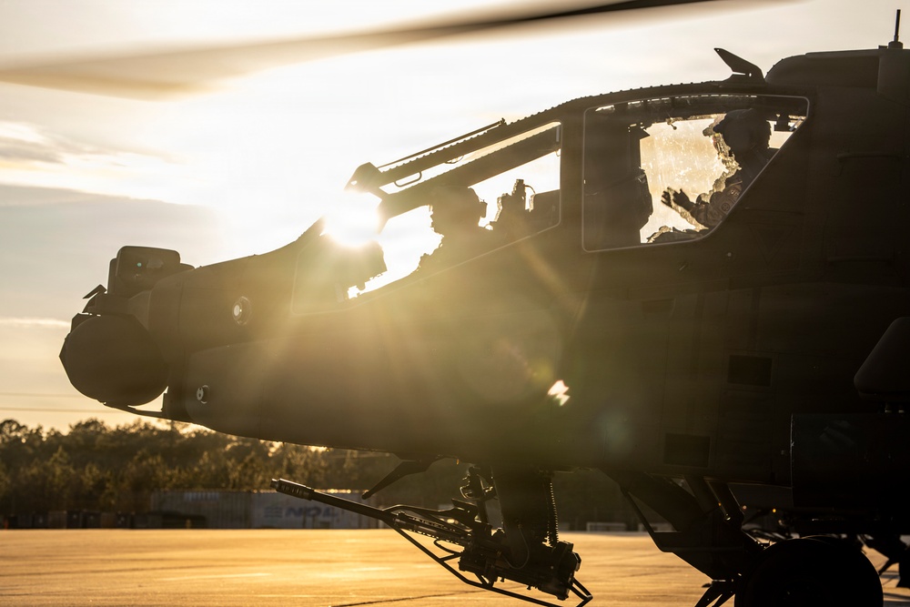 Apache Run Up, Sunset silhouette
