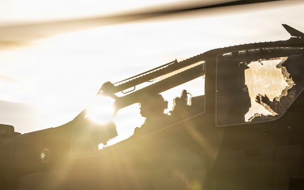 Apache Run Up, Sunset silhouette