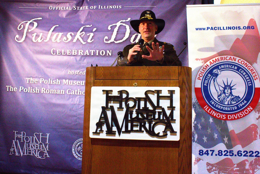 Illinois National Guard 33rd IBCT Commander and Cavalry Officer Highlights Polish-American Military Bonds on Pulaski Day