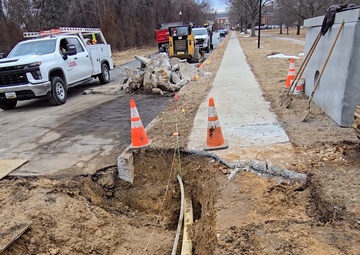 Sinkhole Repairs Underway Near Fishing Pier at Lake Burba