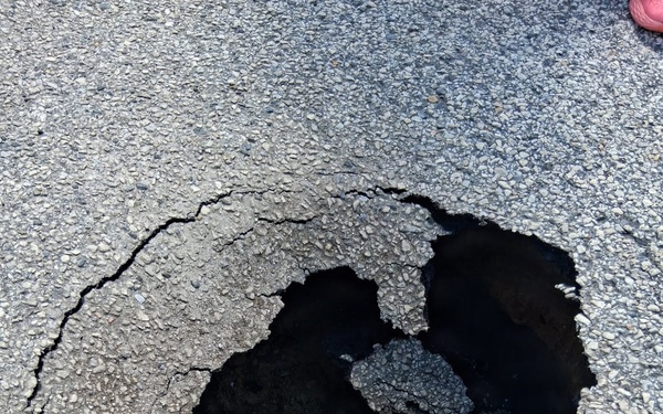 Sinkhole Repairs Underway Near Fishing Pier at Lake Burba