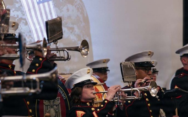 Marine Corps San Diego Band perform for Patriots at Pebble