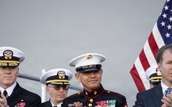 SMMC speaks at christening of future USNS Hector A. Cafferata Jr. (ESB-8)