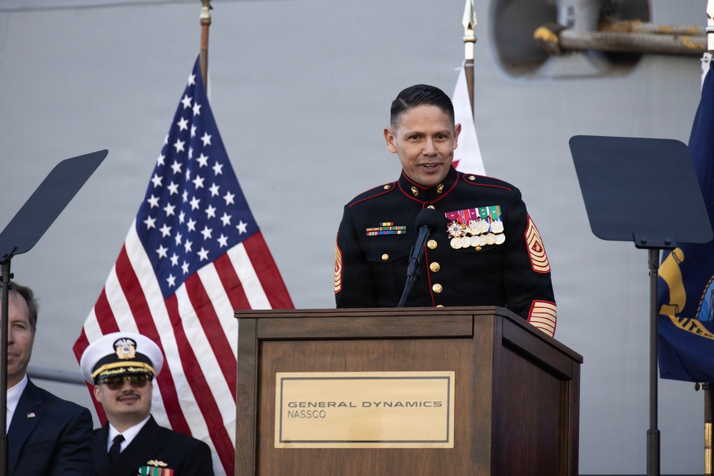 SMMC speaks at christening of future USNS Hector A. Cafferata Jr. (ESB-8)