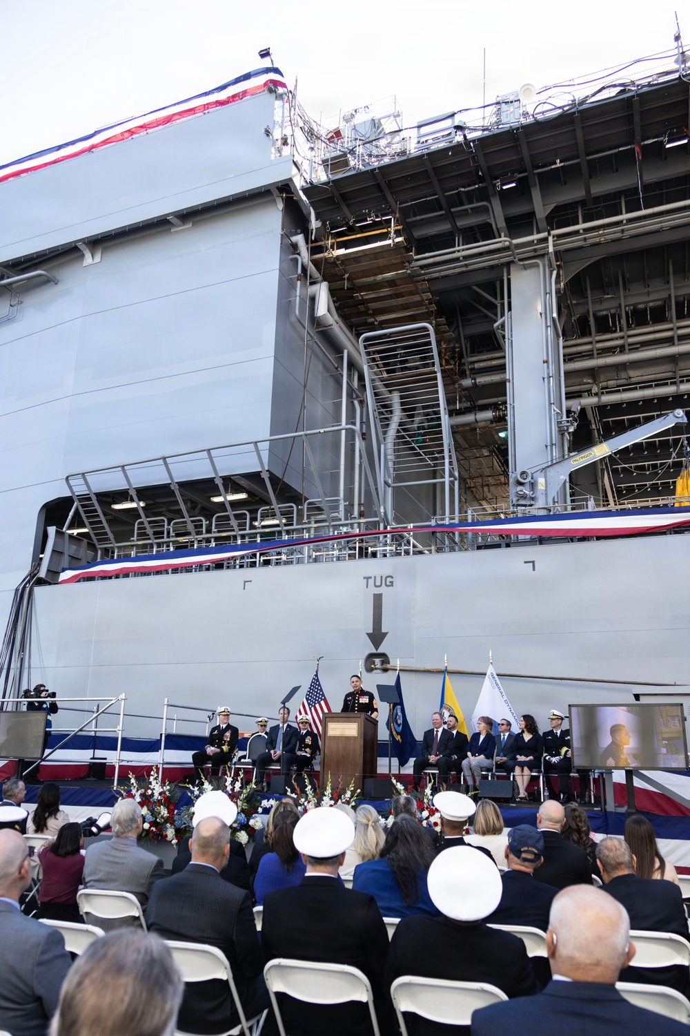 SMMC speaks at christening of future USNS Hector A. Cafferata Jr. (ESB-8)