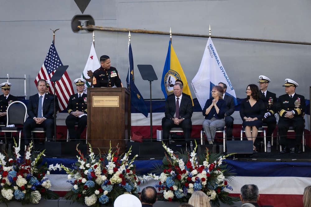 SMMC speaks at christening of future USNS Hector A. Cafferata Jr. (ESB-8)