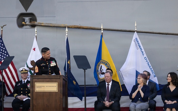 SMMC speaks at christening of future USNS Hector A. Cafferata Jr. (ESB-8)